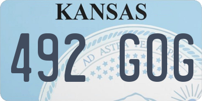 KS license plate 492GOG