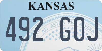 KS license plate 492GOJ