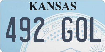 KS license plate 492GOL