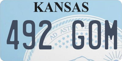 KS license plate 492GOM