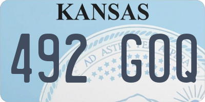 KS license plate 492GOQ