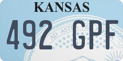 KS license plate 492GPF