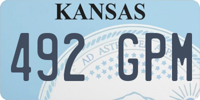 KS license plate 492GPM