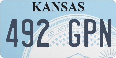 KS license plate 492GPN