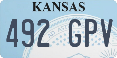 KS license plate 492GPV