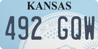 KS license plate 492GQW