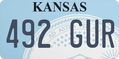 KS license plate 492GUR