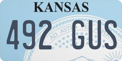 KS license plate 492GUS
