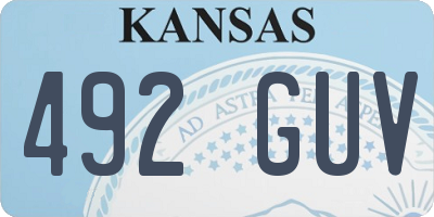 KS license plate 492GUV