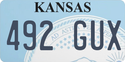 KS license plate 492GUX