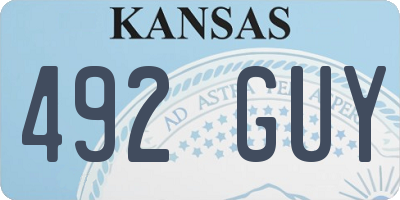 KS license plate 492GUY