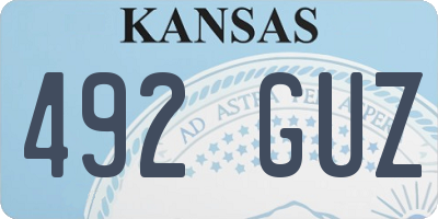 KS license plate 492GUZ