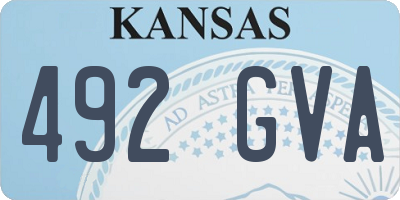 KS license plate 492GVA