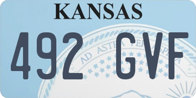 KS license plate 492GVF