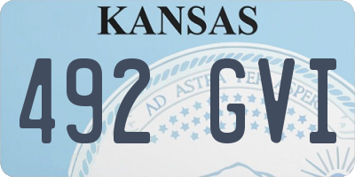KS license plate 492GVI