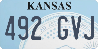 KS license plate 492GVJ