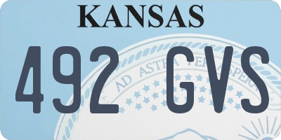 KS license plate 492GVS