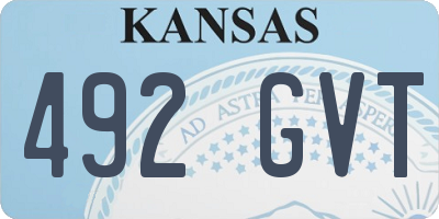 KS license plate 492GVT