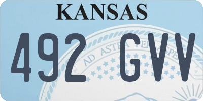 KS license plate 492GVV