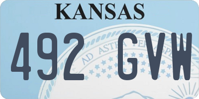 KS license plate 492GVW