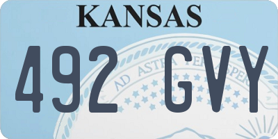KS license plate 492GVY