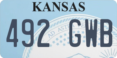 KS license plate 492GWB