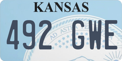 KS license plate 492GWE