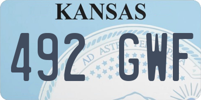 KS license plate 492GWF