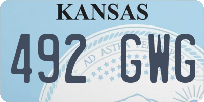 KS license plate 492GWG