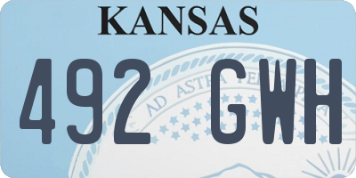 KS license plate 492GWH