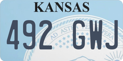 KS license plate 492GWJ
