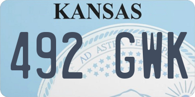 KS license plate 492GWK