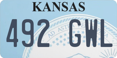 KS license plate 492GWL