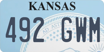 KS license plate 492GWM