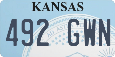 KS license plate 492GWN