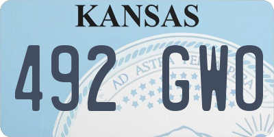 KS license plate 492GWO