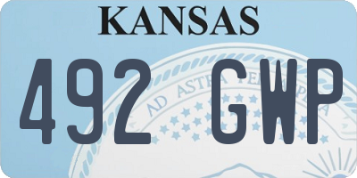 KS license plate 492GWP
