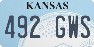 KS license plate 492GWS