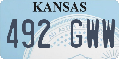 KS license plate 492GWW