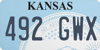 KS license plate 492GWX