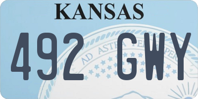 KS license plate 492GWY
