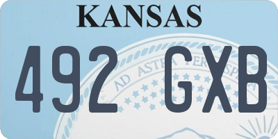 KS license plate 492GXB