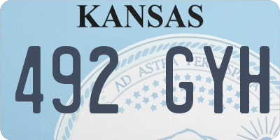 KS license plate 492GYH