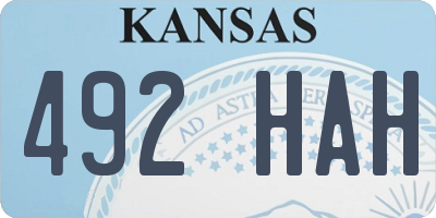 KS license plate 492HAH