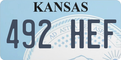 KS license plate 492HEF