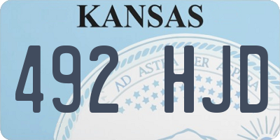 KS license plate 492HJD