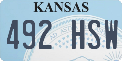 KS license plate 492HSW