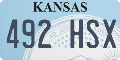 KS license plate 492HSX