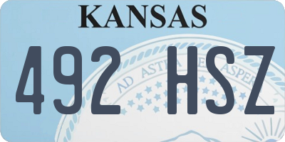 KS license plate 492HSZ