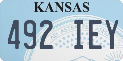 KS license plate 492IEY